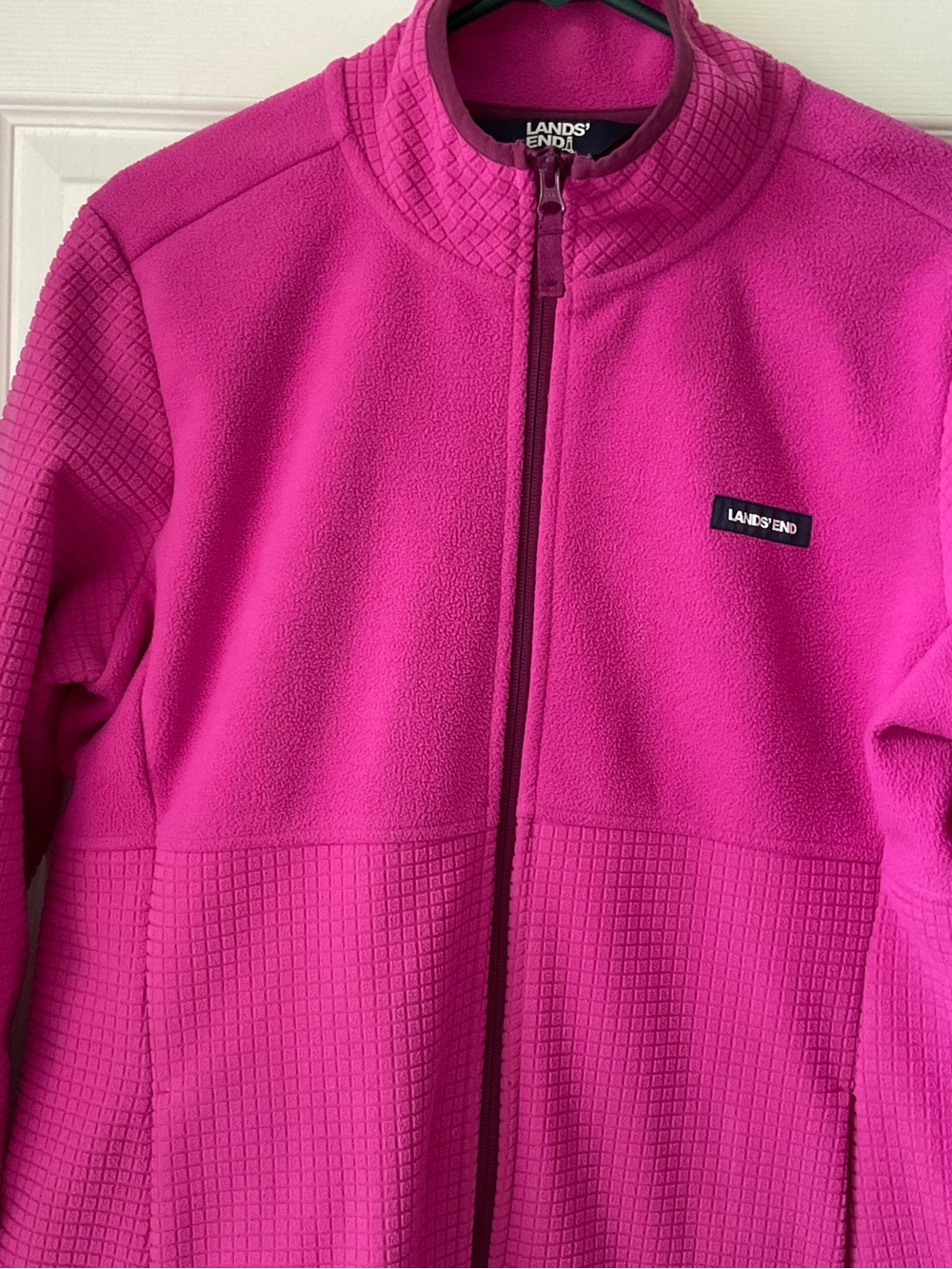 NWOT Lands End Pink Fleece Jacket XL